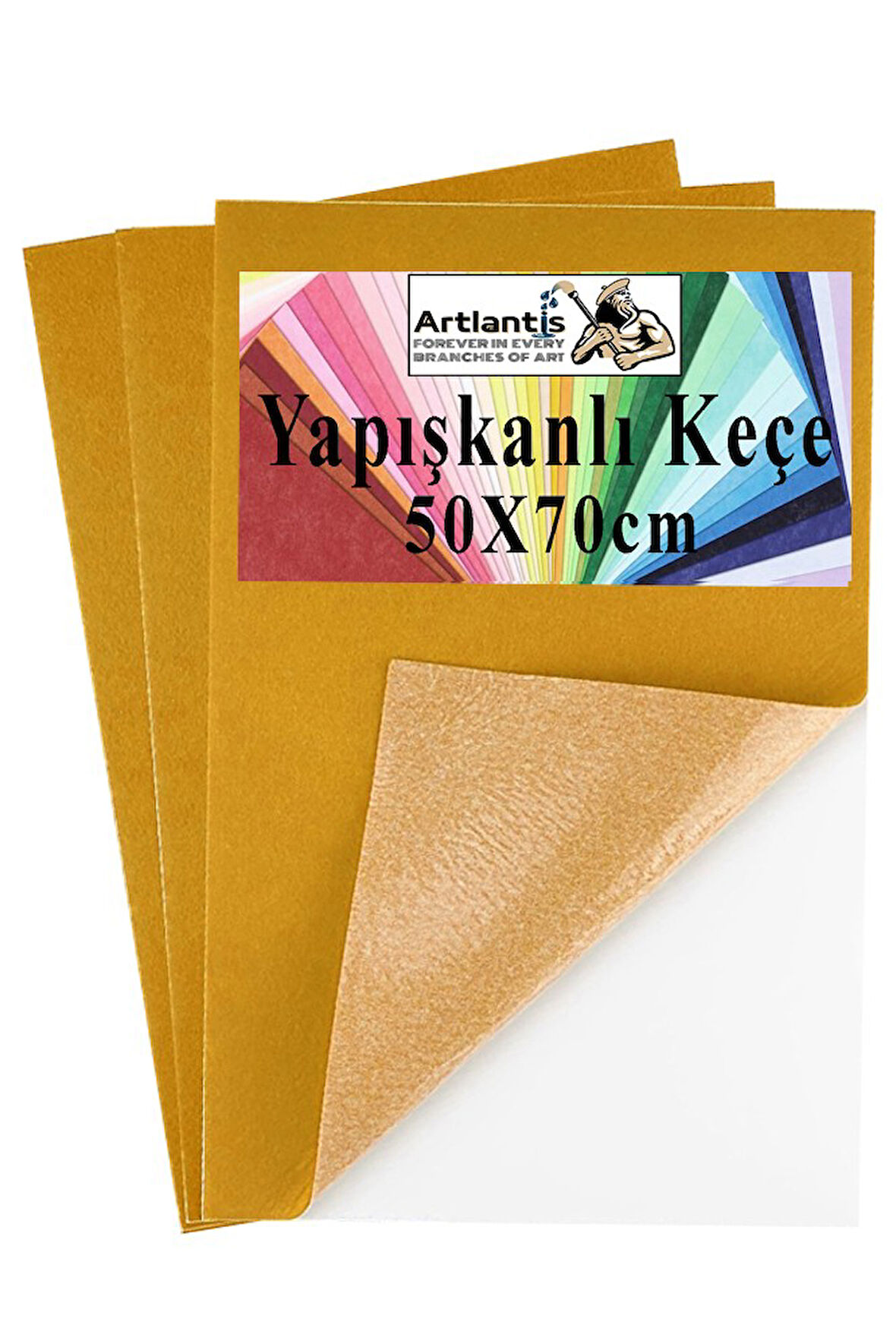 Turuncu Yapışkanlı Keçe 50x70 cm 3 Adet 2.0 mm Kendinden Yapışkanlı Renkli Hobi Keçesi Elişi Keçe Kumaşı Anasınıfı