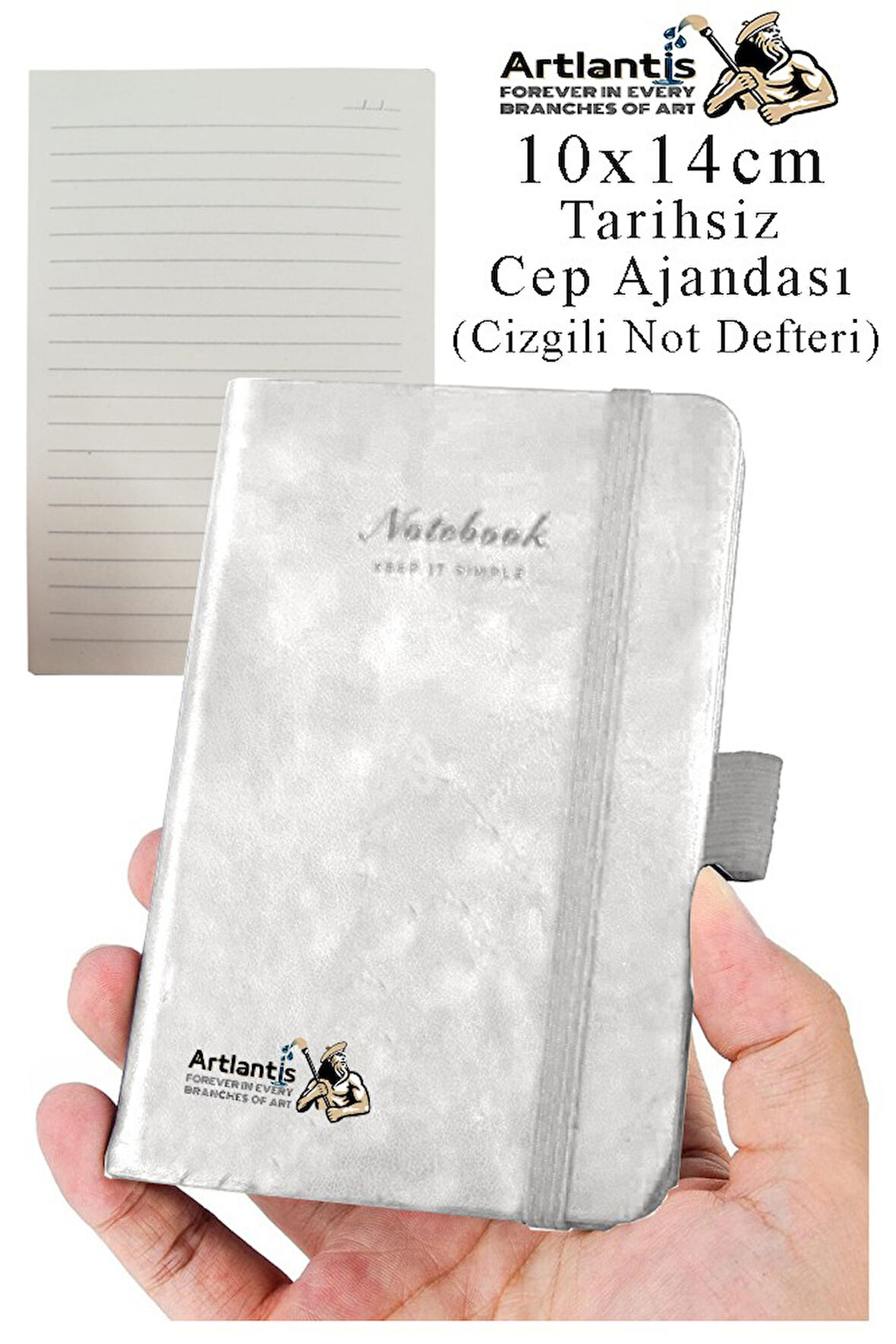 Sert Kapak Tarihsiz Ajanda 10x14 cm 1 Adet Sert Kapak Lastikli Not Defteri Cep Ajandası Çizgili Kalem Tutuculu Thermo