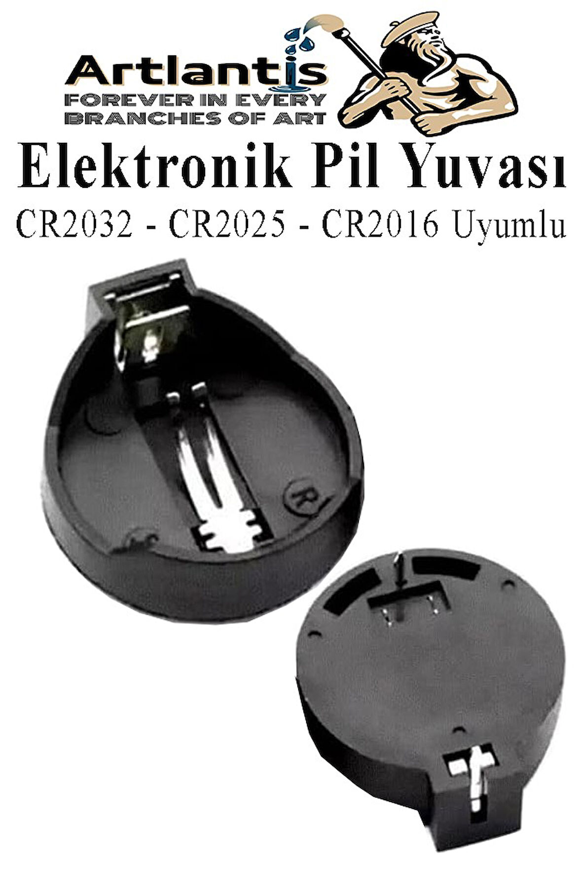 Elektronik Pil Yatağı 3 Volt 1 Adet CR2032 CR2025 CR2016 Para Düğme Pil Yatağı Rcb Pil Tutucu Bios Devre