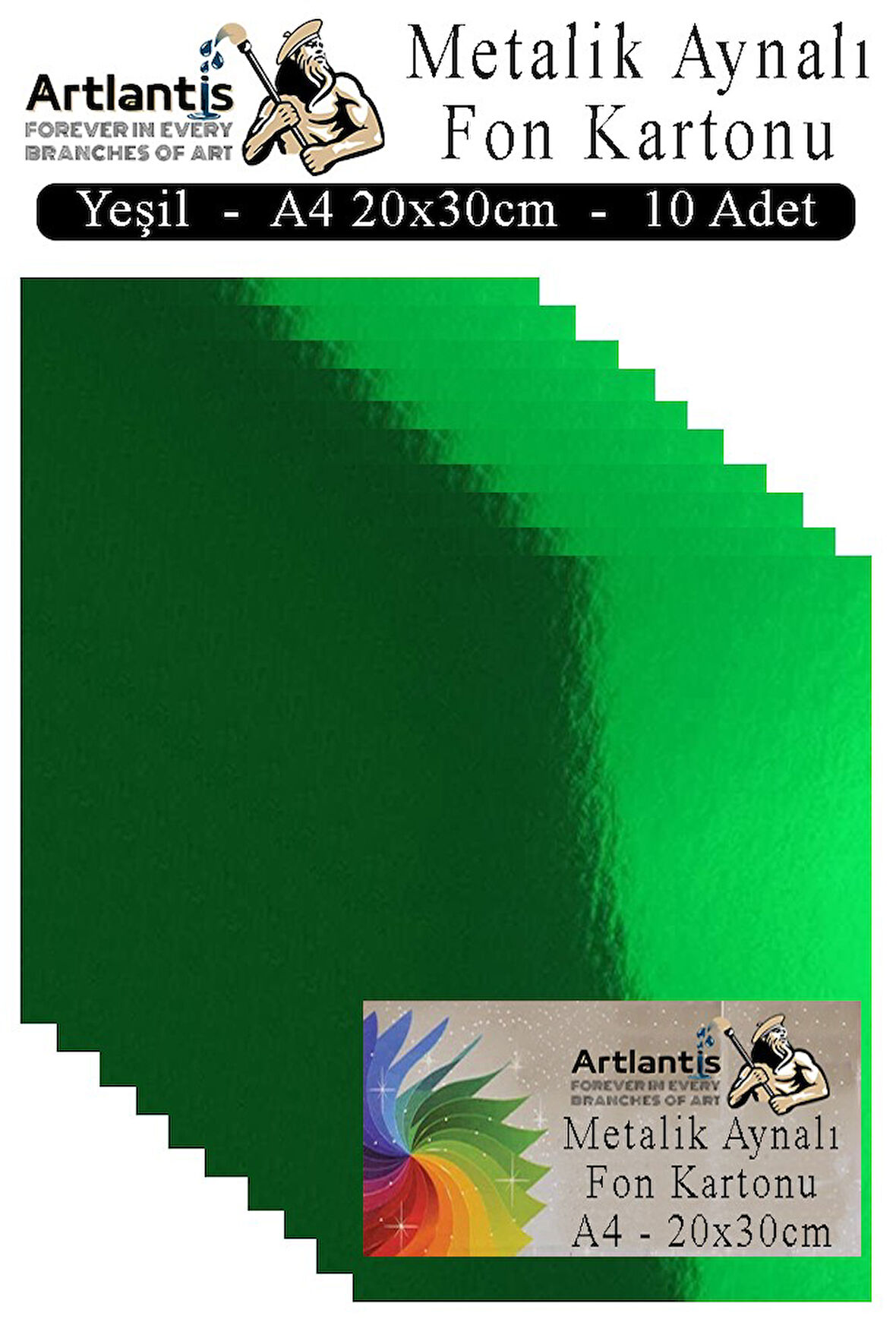 Metalik Aynalı Fon Kartonu 10 lu A4 20X30 cm 1 Paket Okul Sınıf Dekoratif Pırıltılı Folyo Kağıt Dekoratif Anasınıfı Kreş