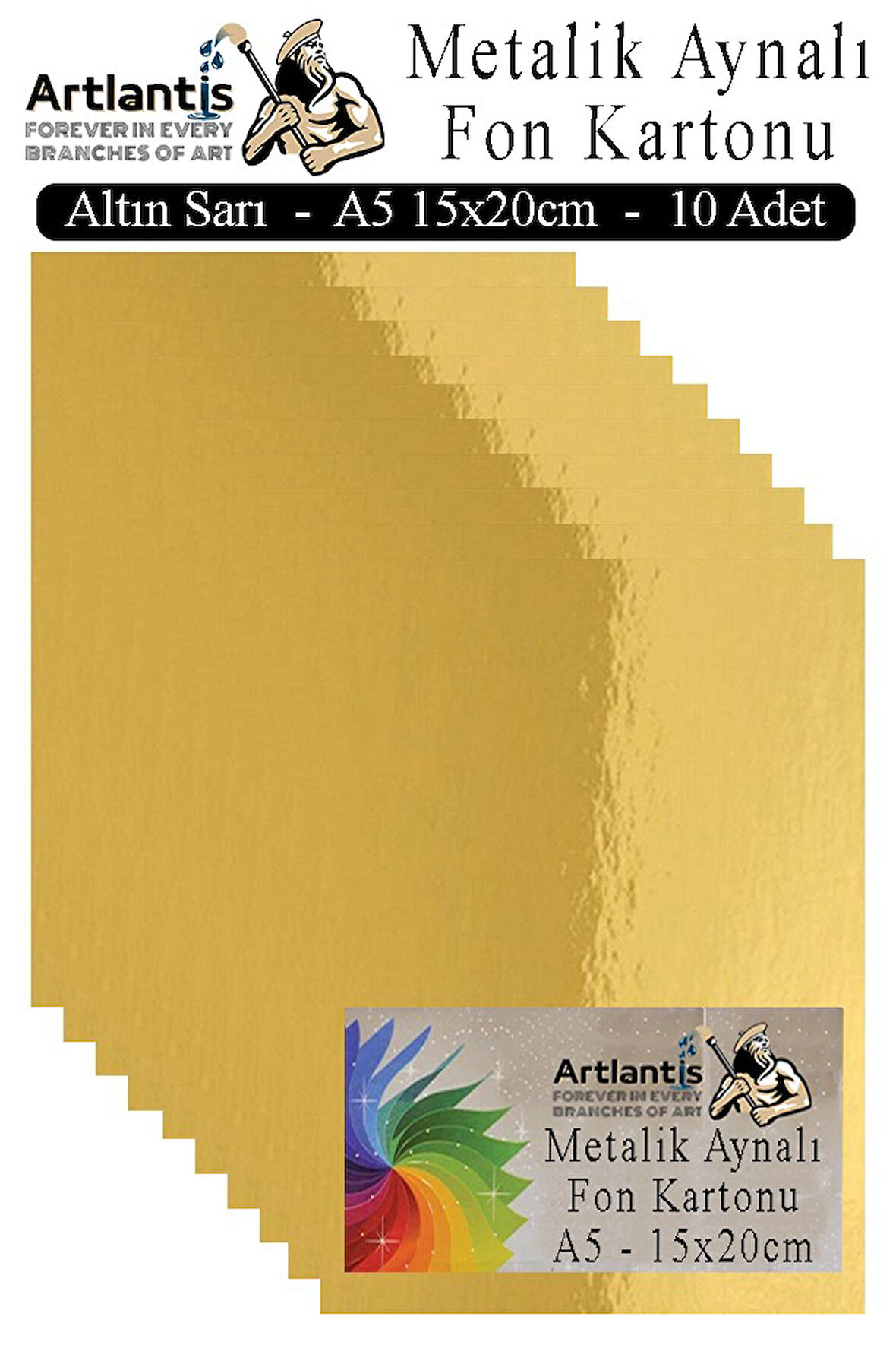 Metalik Aynalı Fon Kartonu 10 lu A5 15x20 cm 1 Paket Okul Sınıf Dekoratif Pırıltılı Folyo Kağıt Dekoratif Anasınıfı Kreş