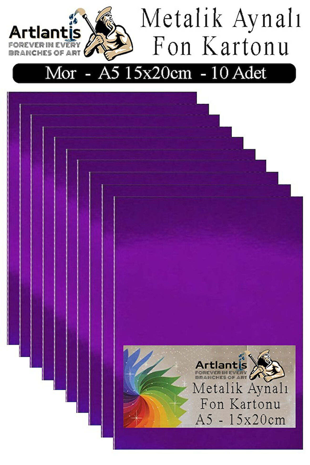 Metalik Aynalı Fon Kartonu 10 lu A5 15x20 cm 1 Paket Okul Sınıf Dekoratif Pırıltılı Folyo Kağıt Dekoratif Anasınıfı Kreş