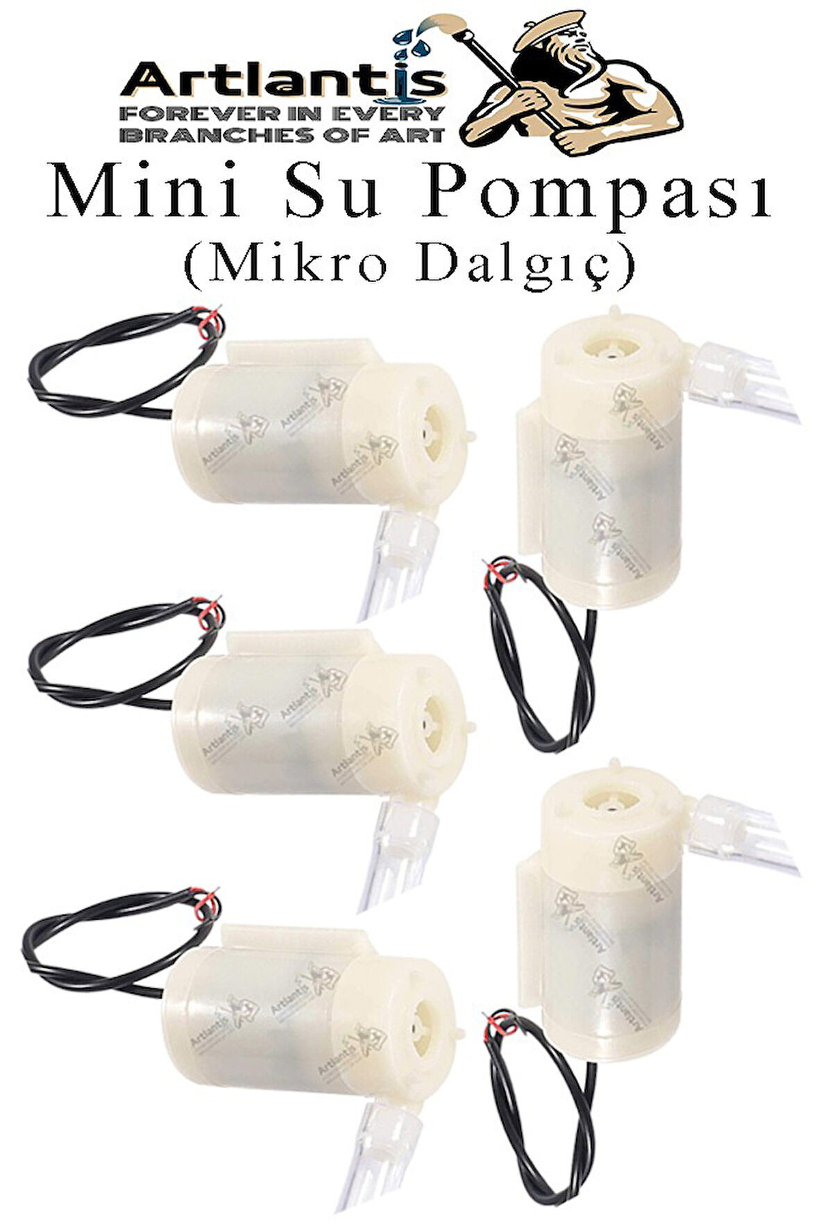 Mini Su Pompası 5 Adet Mikro Dalgıç Pompa Solonoid Su Pompası DC 3-5 Volt Küçük Akvaryum Motoru 100l/h
