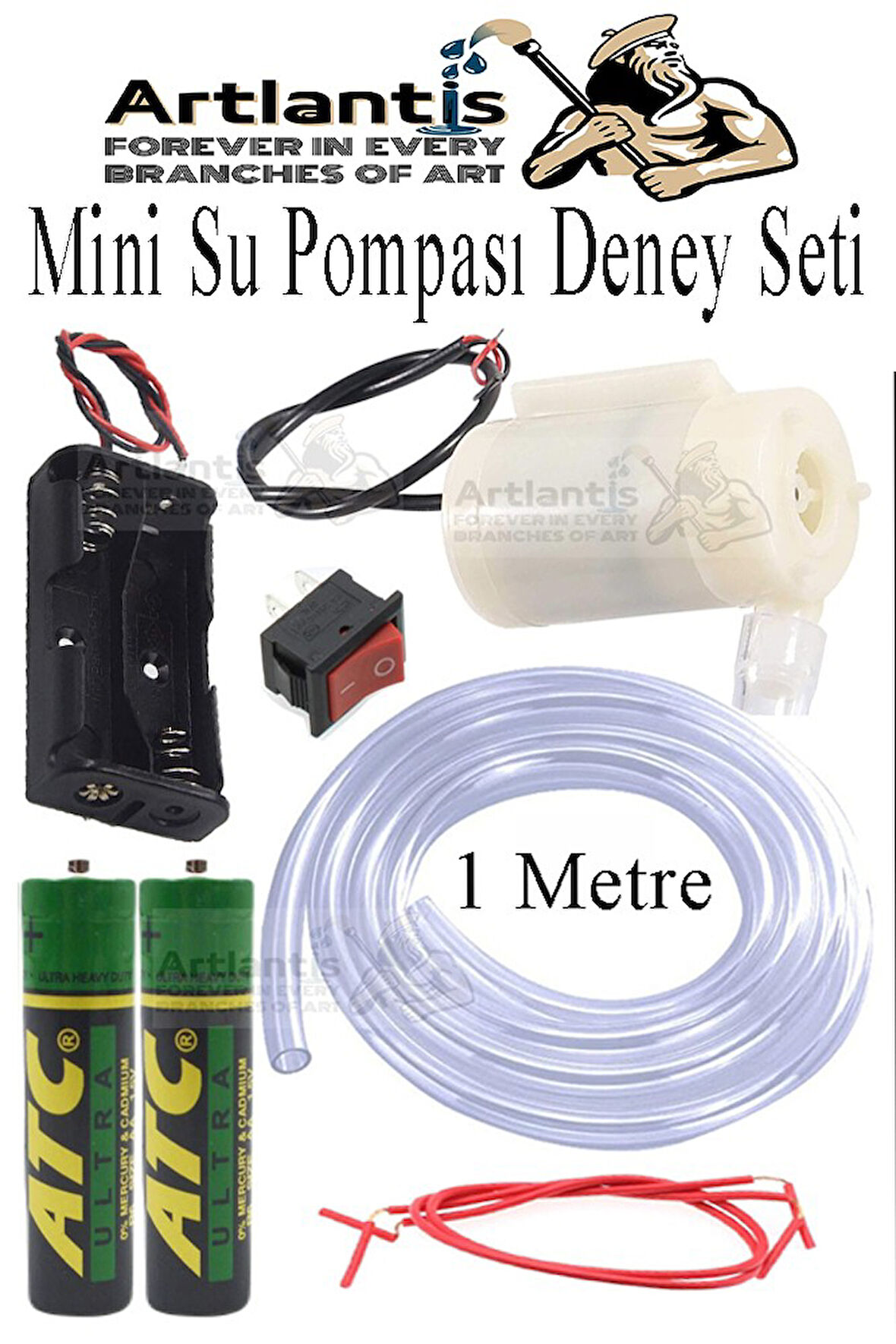 Mini Su Pompası Deney Seti 1 Adet Hortum Pil Yatağı Anahtar Mikro Dalgıç Pompa Solonoid Su Pompası Küçük Akvaryum Motoru