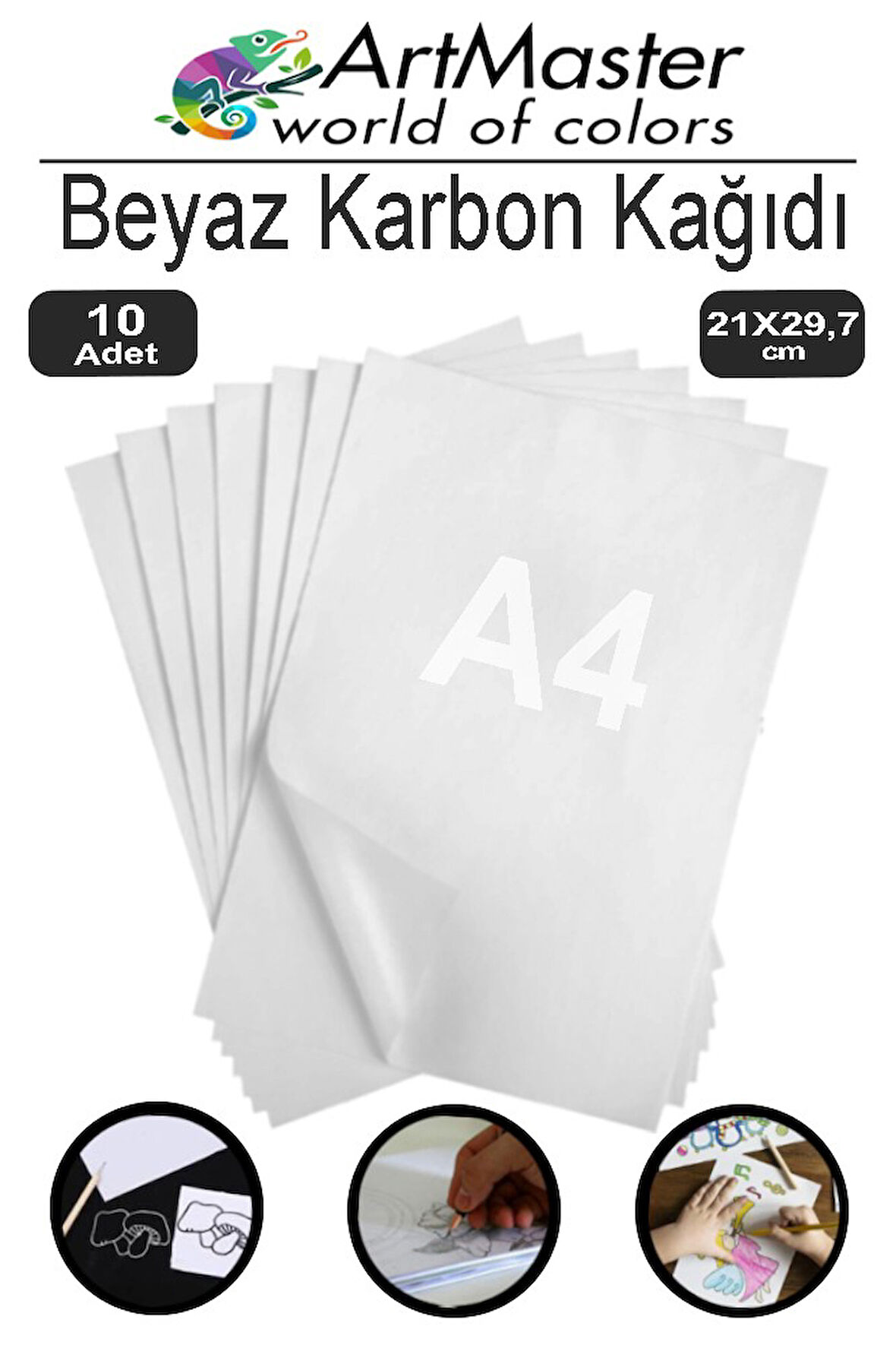 Karbon Kağıdı A4 Beyaz 10 Adet 21x29,7 cm Transfer Kağıdı Kopya Kağıdı Renkli Karbon Kağıdı Ahşap Seramik Metal Cam