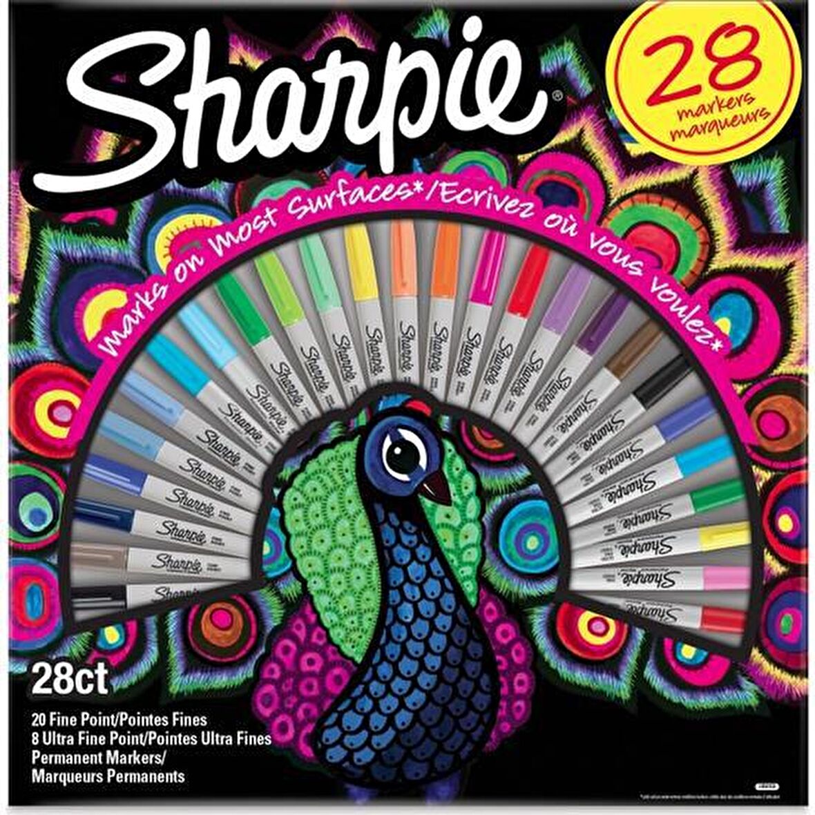 Sharpie Fine Permanent Markör 28li Tavuskuşu