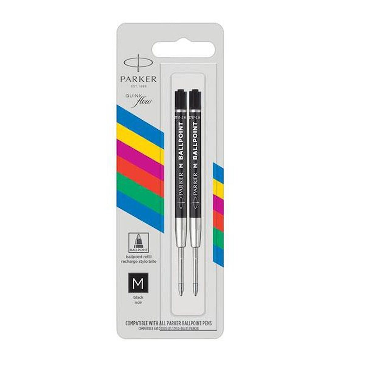 Parker Quinkflow Tükenmez Kalem Yedeği 2'li Siyah Medium 2166543