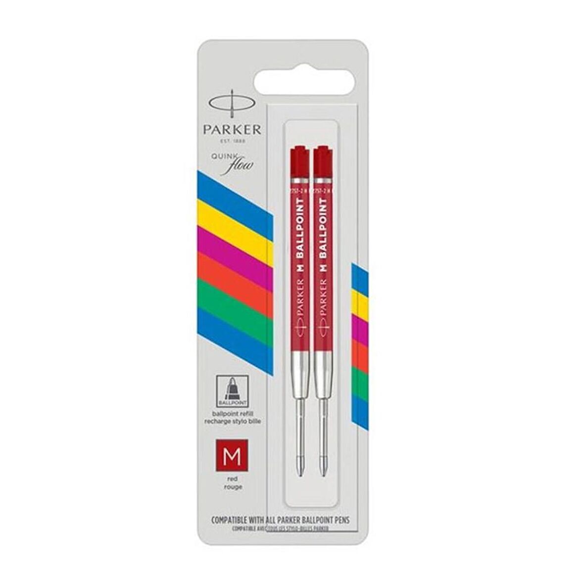 Parker 2'li Tükenmez Kalem Yedeği Kırmızı