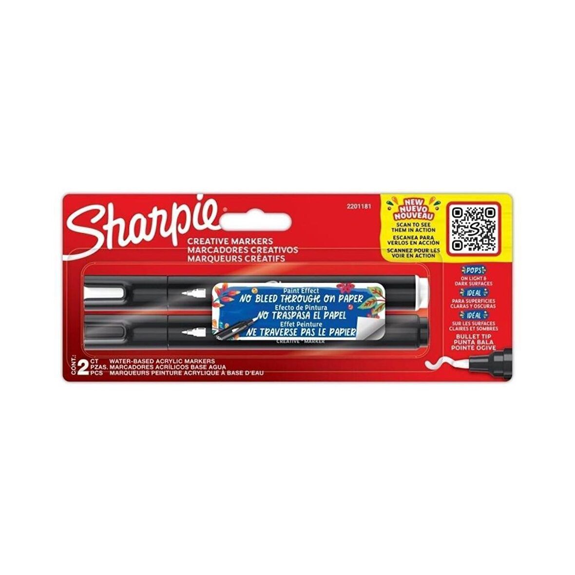 Sharpie Markör Akrilik Yuvarlak Uç 2'li Blister Yuvarlak Uç Akrilik Markör