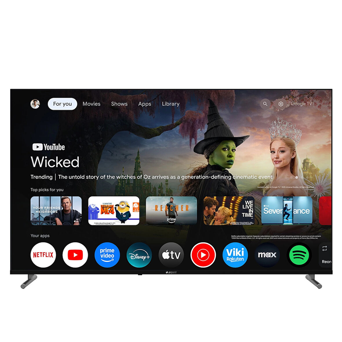 Arçelik 7 Serisi 65" 4K UHD Google TV - A 765 C Smart TV