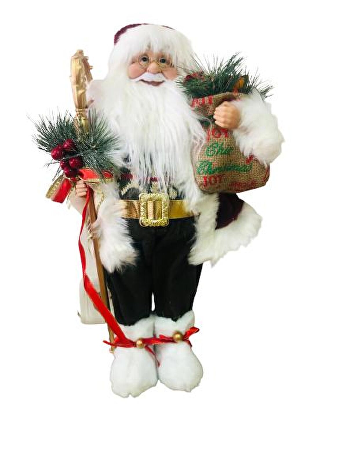 YILBAŞI FİGÜR NOEL BABA (BORDO-BEYAZ) 45CM