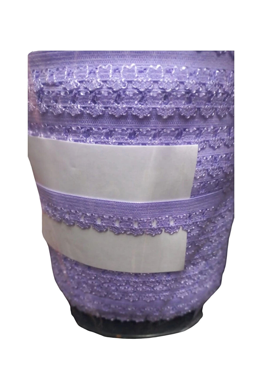 Çamaşır Lastiği Dantelli 1 cm 1 Metre Açık Mor