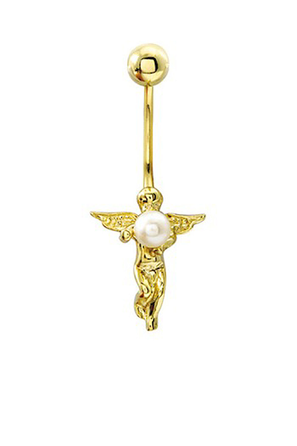İncili Melek Altın Göbek Piercingi