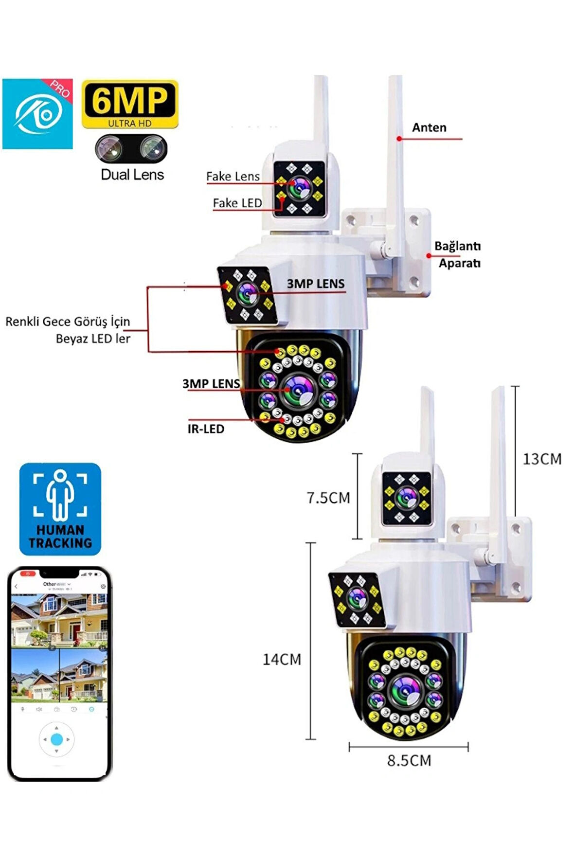 O-KAM 3039 6mp Wi?fi? Versi?yon Ptz Kamera (tek Ürün 3'lü Görüntü!!)