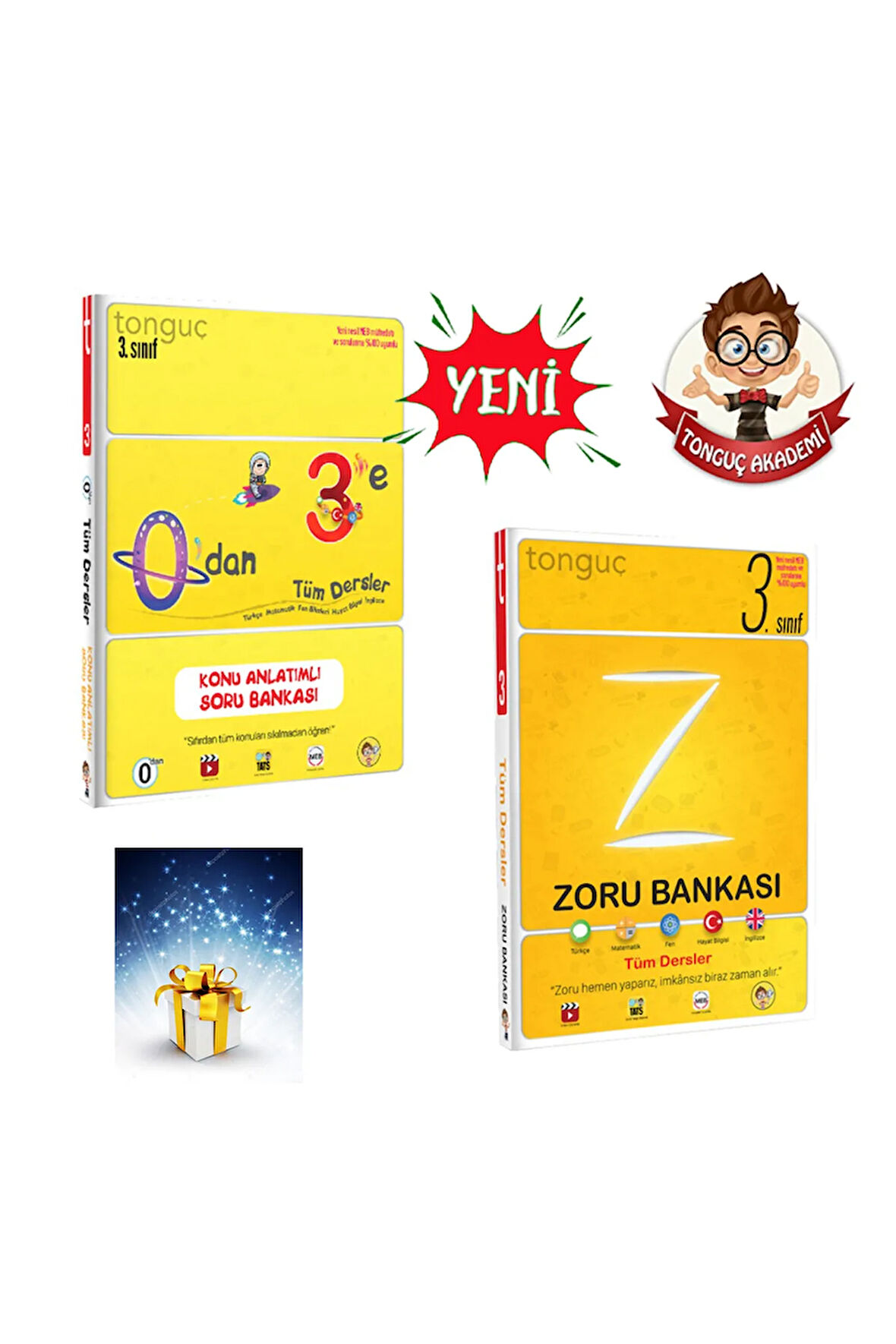 Tonguç 3. Sınıf Tüm Dersler Zoru Bankası & 0'dan 3'e Konu Anlatımlı Soru Bankası