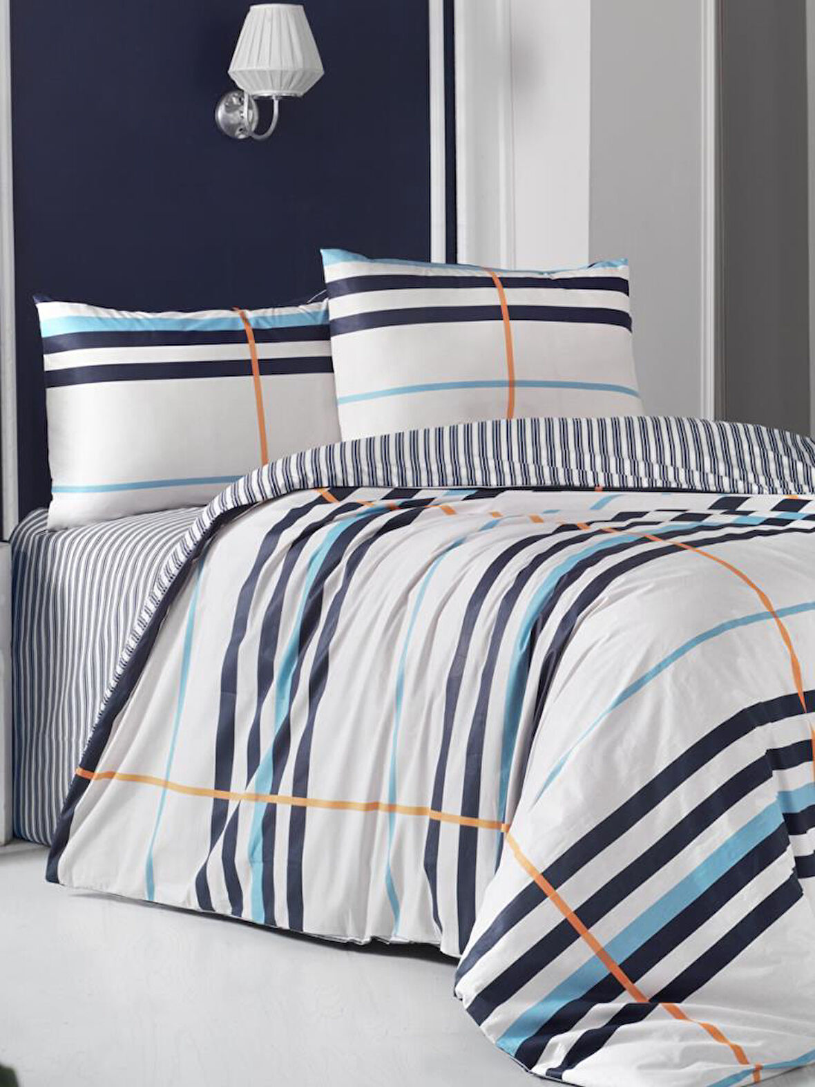 Çift Kişilik Nevresim Takımı Ranforce 200X220 Strıped