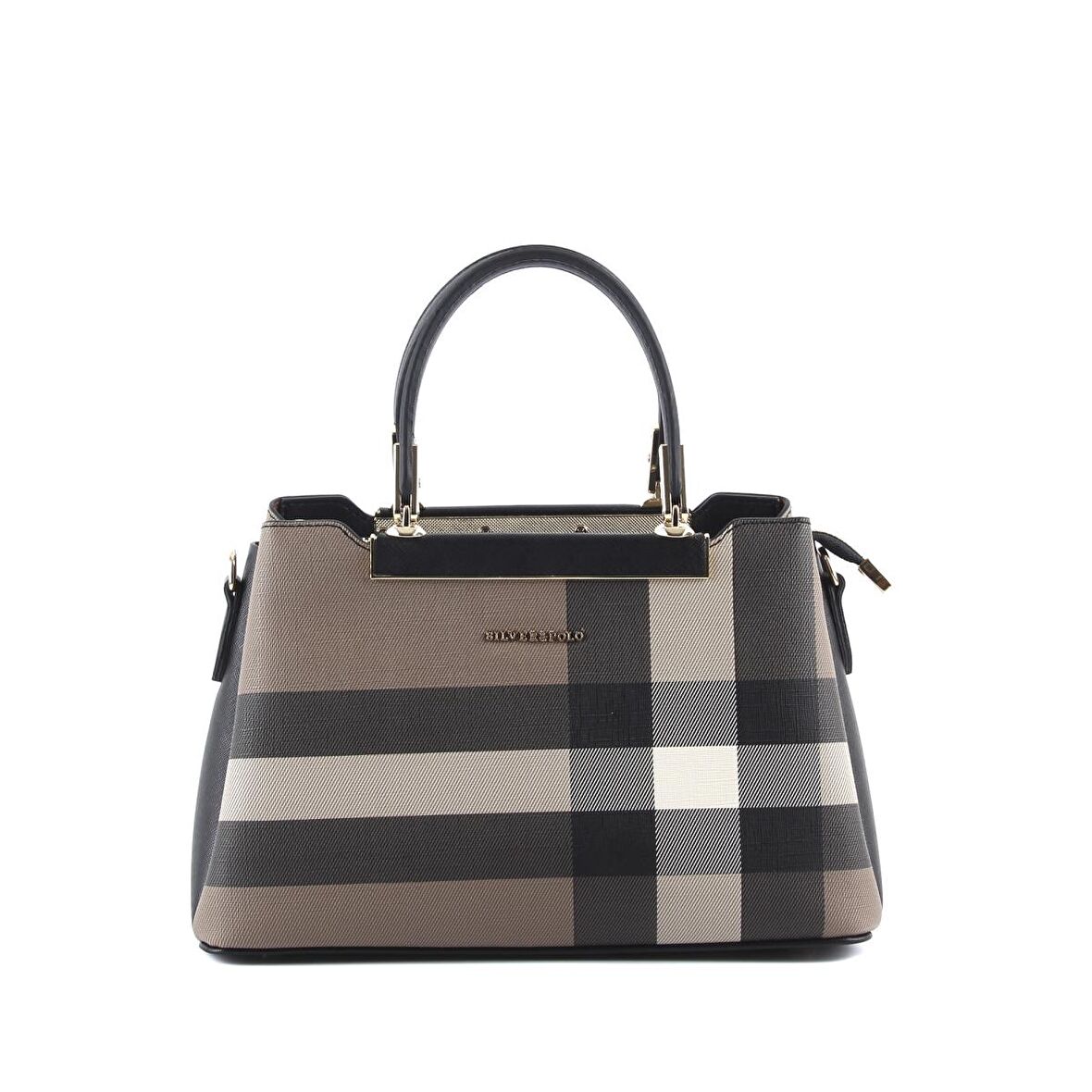 Kadın Omuz Çantası 913-30410 SİLVER POLO M80 KAHVE-MAT SİYAH