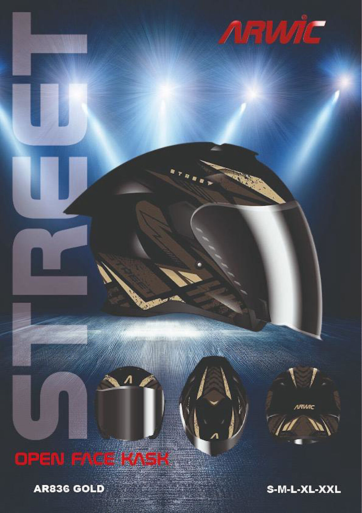 ARWİC KASK AR836 GOLD