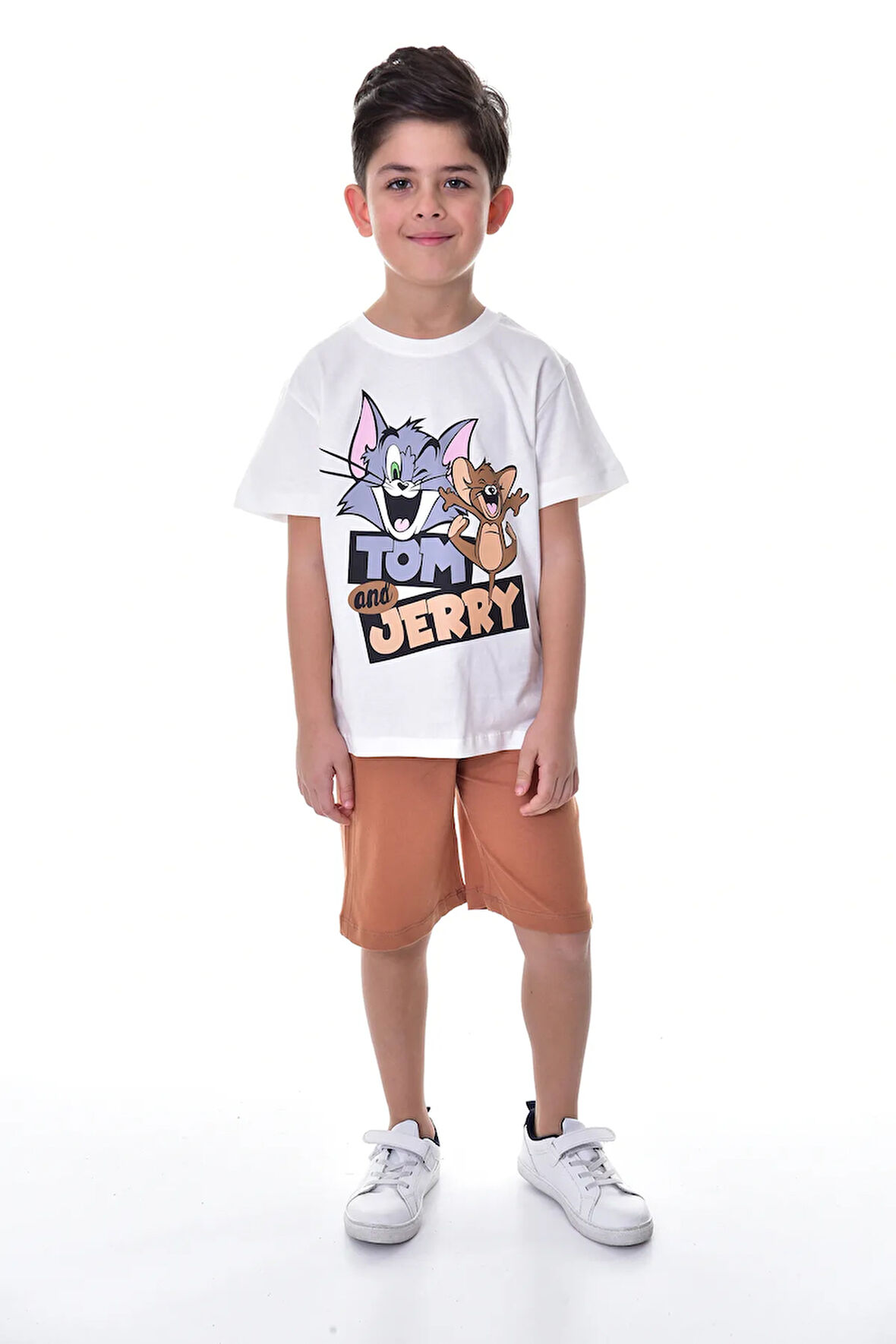 Tom & Jerry Baskılı 2'li Şort - T-Shirt Çocuk Takım