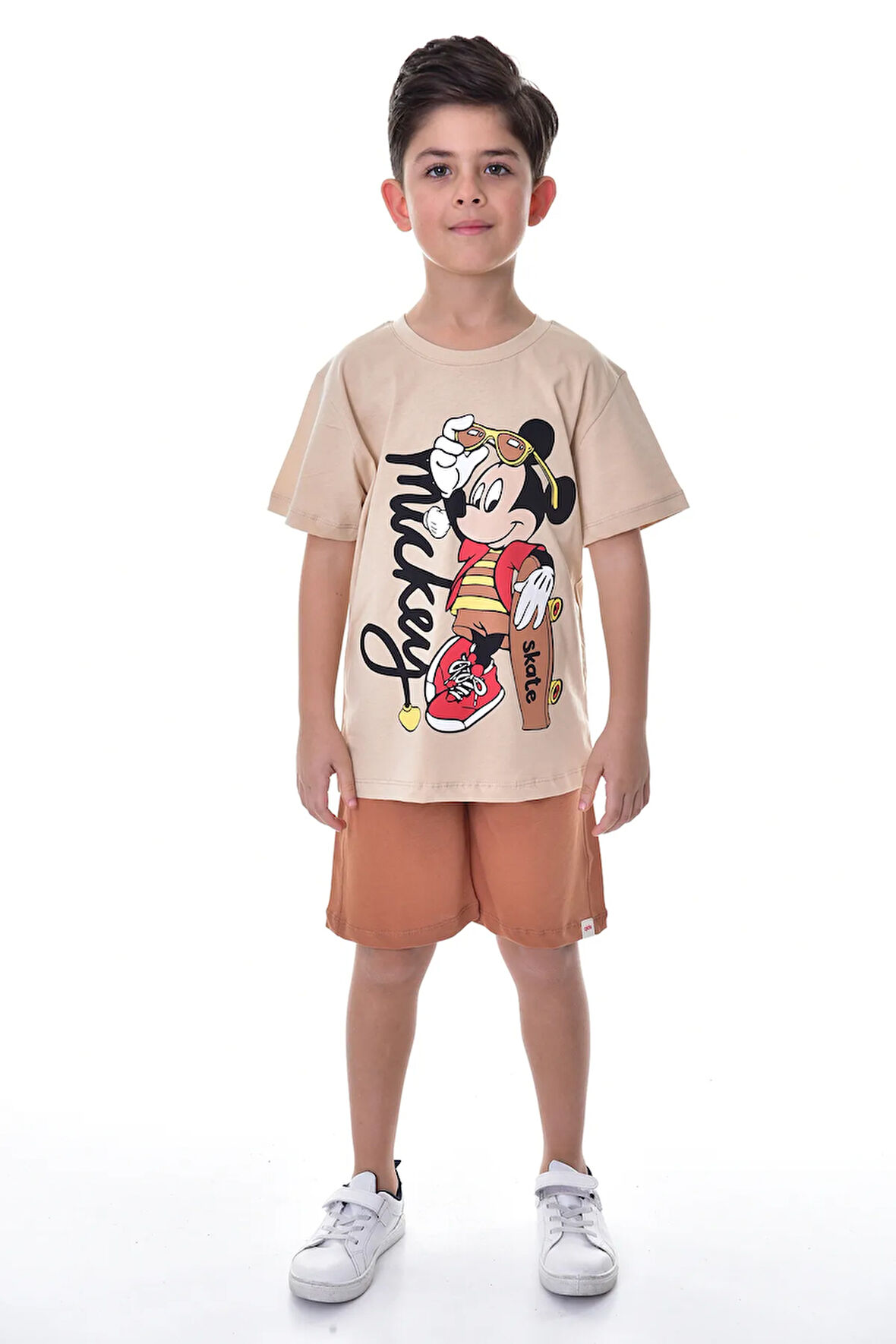 Mickey Baskılı 2'li Şort - T-Shirt Çocuk Takım