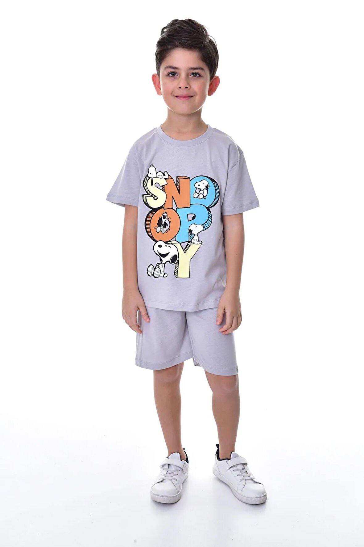 Snoopy Baskılı 2'li Şort - T-shirt Çocuk Takım