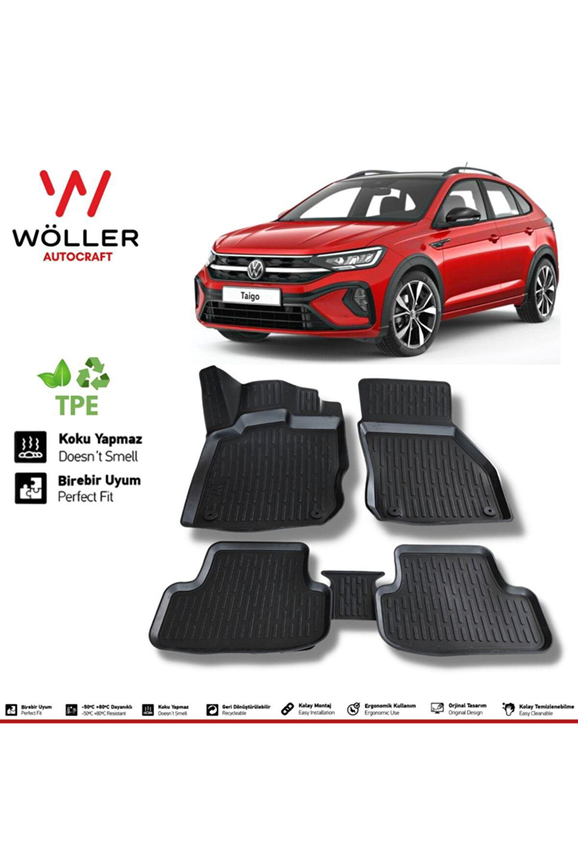 Vw Taigo Paspas 2022 Sonrası 3D Havuzlu Paspas