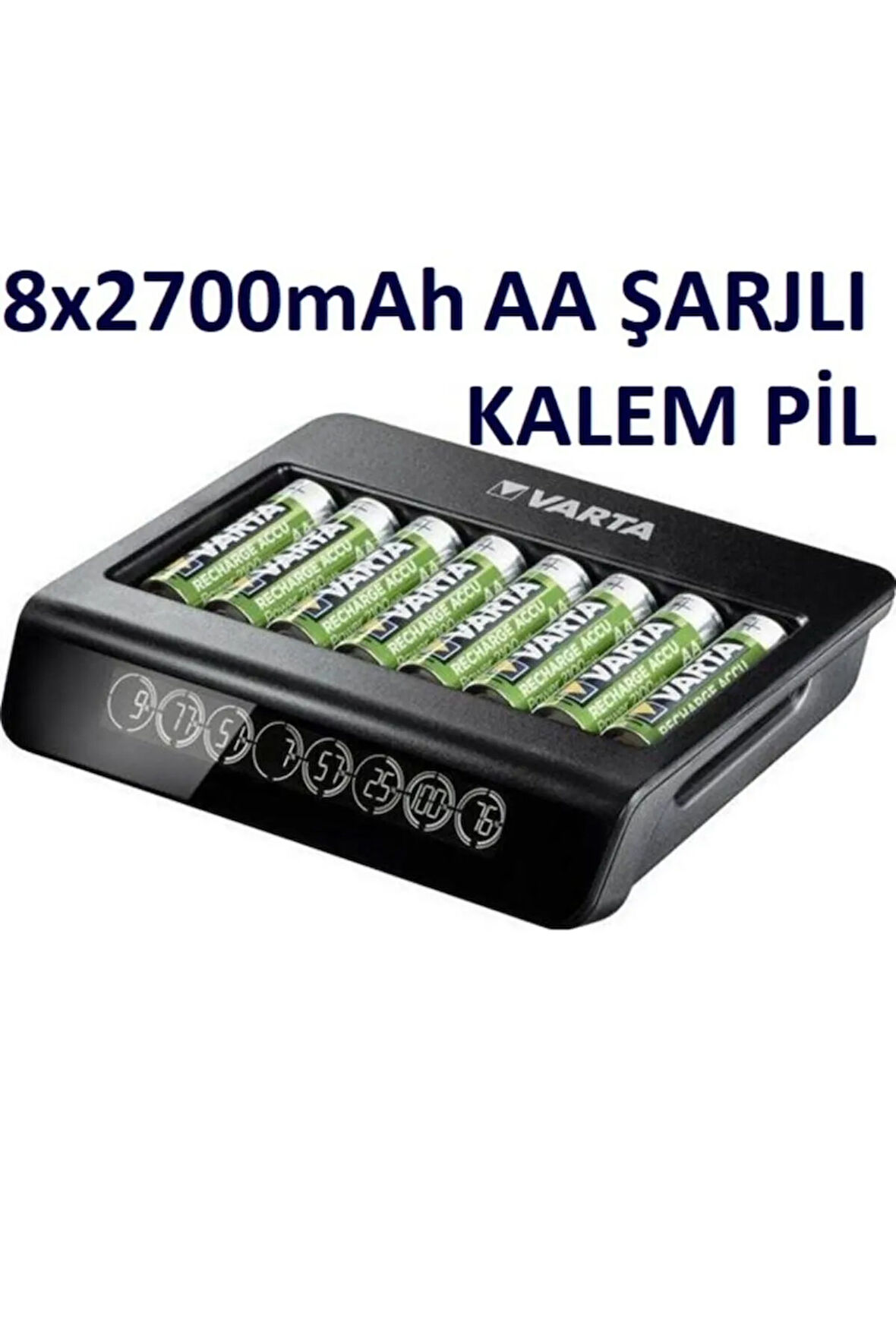8 Adet Şarjlı 2700mah Aa Kalem Pil+ Lcd Multi Plus 8li Aa/aaa Pil Şarj Cihazı
