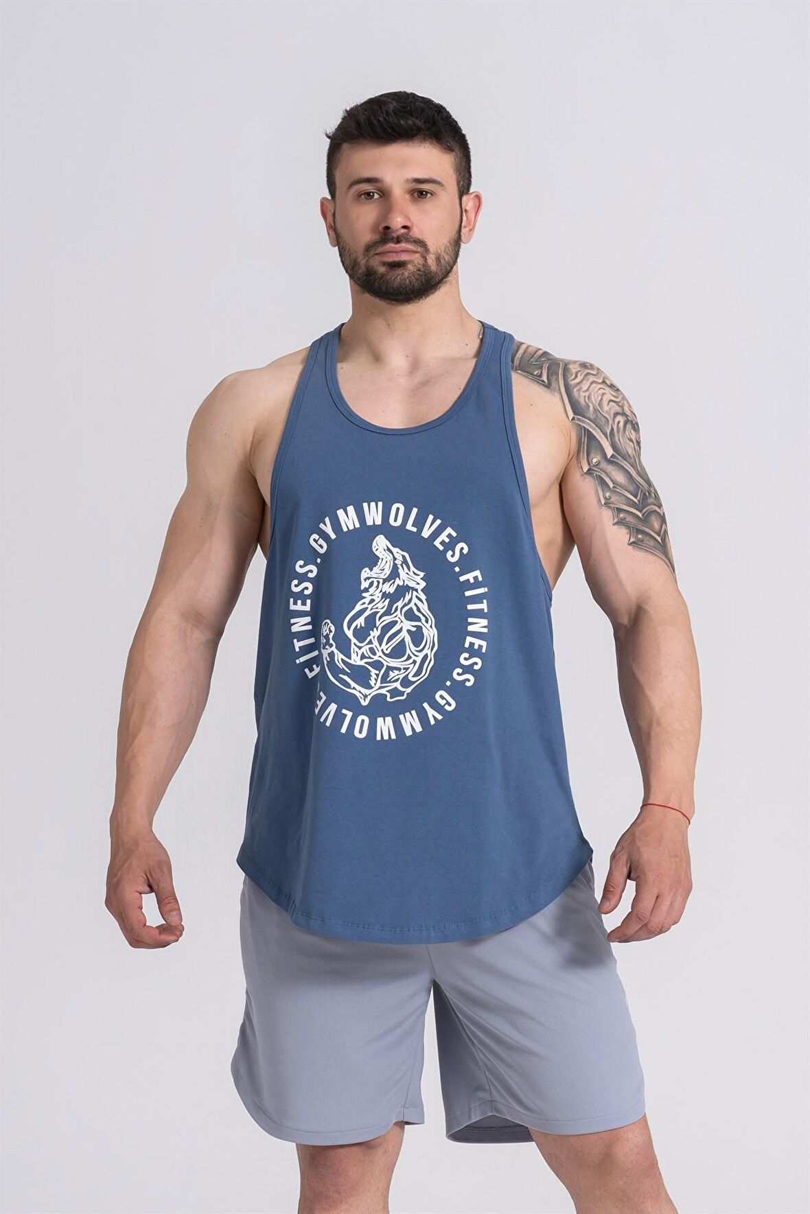 Gymwolves Erkek Spor Atleti | Stringer | Workout Tanktop | Wolf Serisi