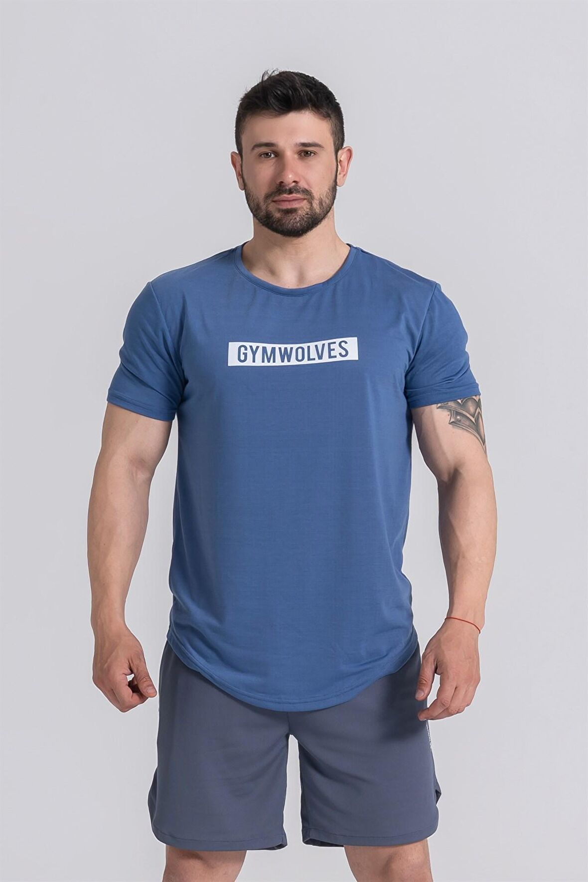 Gymwolves Erkek Spor Tişört İndigo | Workout T-Shirt