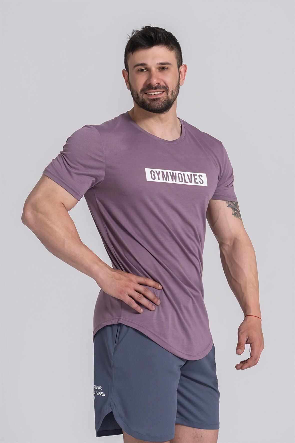 Gymwolves Erkek Spor Tişört Mor | Workout T-Shirt