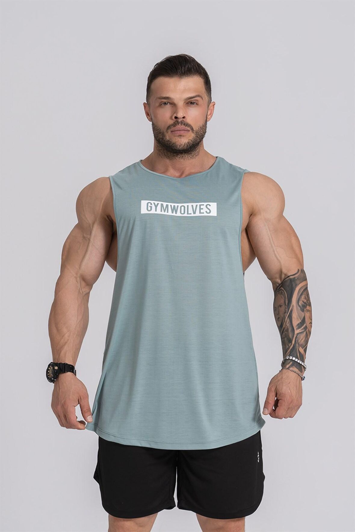 Gymwolves Erkek Kolsuz T-Shirt | Erkek Spor T-shirt | Workout Tanktop |