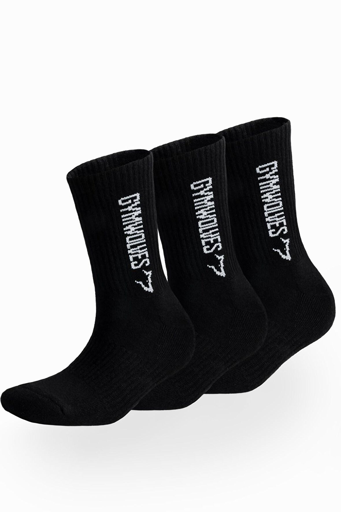 Gymwolves Atlatik Spor Çorap Siyah | 3 Lü Paket | Unisex Çorap | Sock