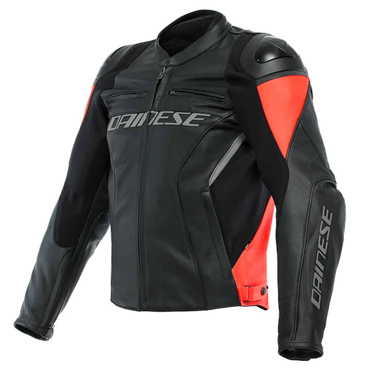 DAINESE/RACING 4 LEATHER BLACK/FLUO-RED DERİ MONT