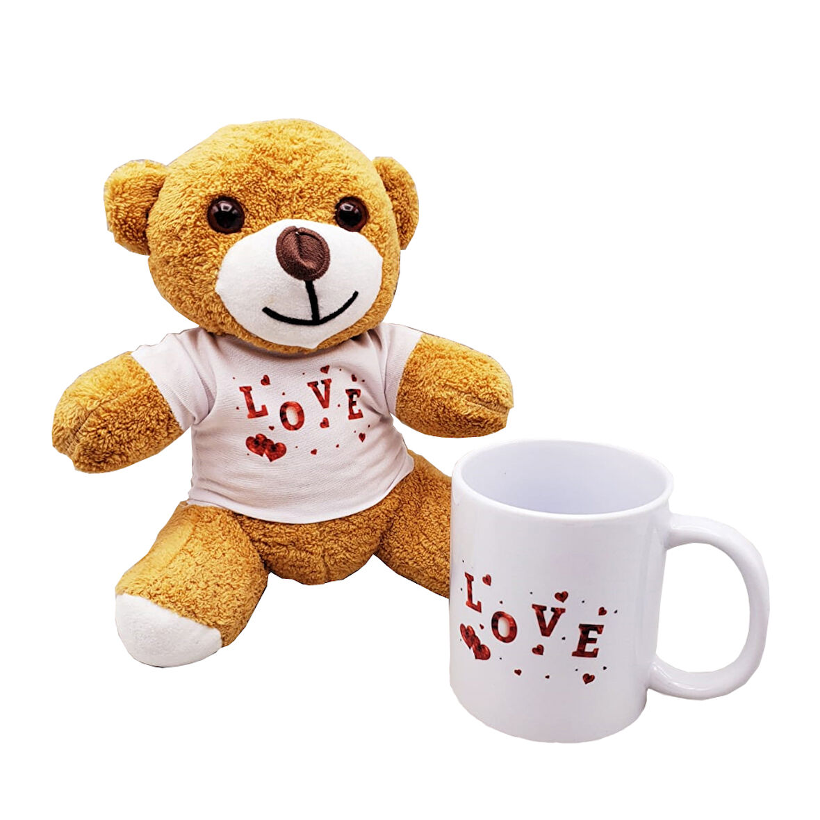 Sevgiliye Hediye için Love Kahverengi Ayıcık Kupa Seti
