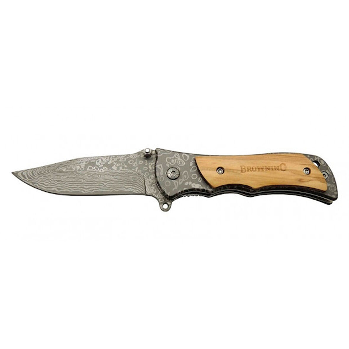 Hediye için Kemerlikli Manuel Mini Damascus Çakı 16CM