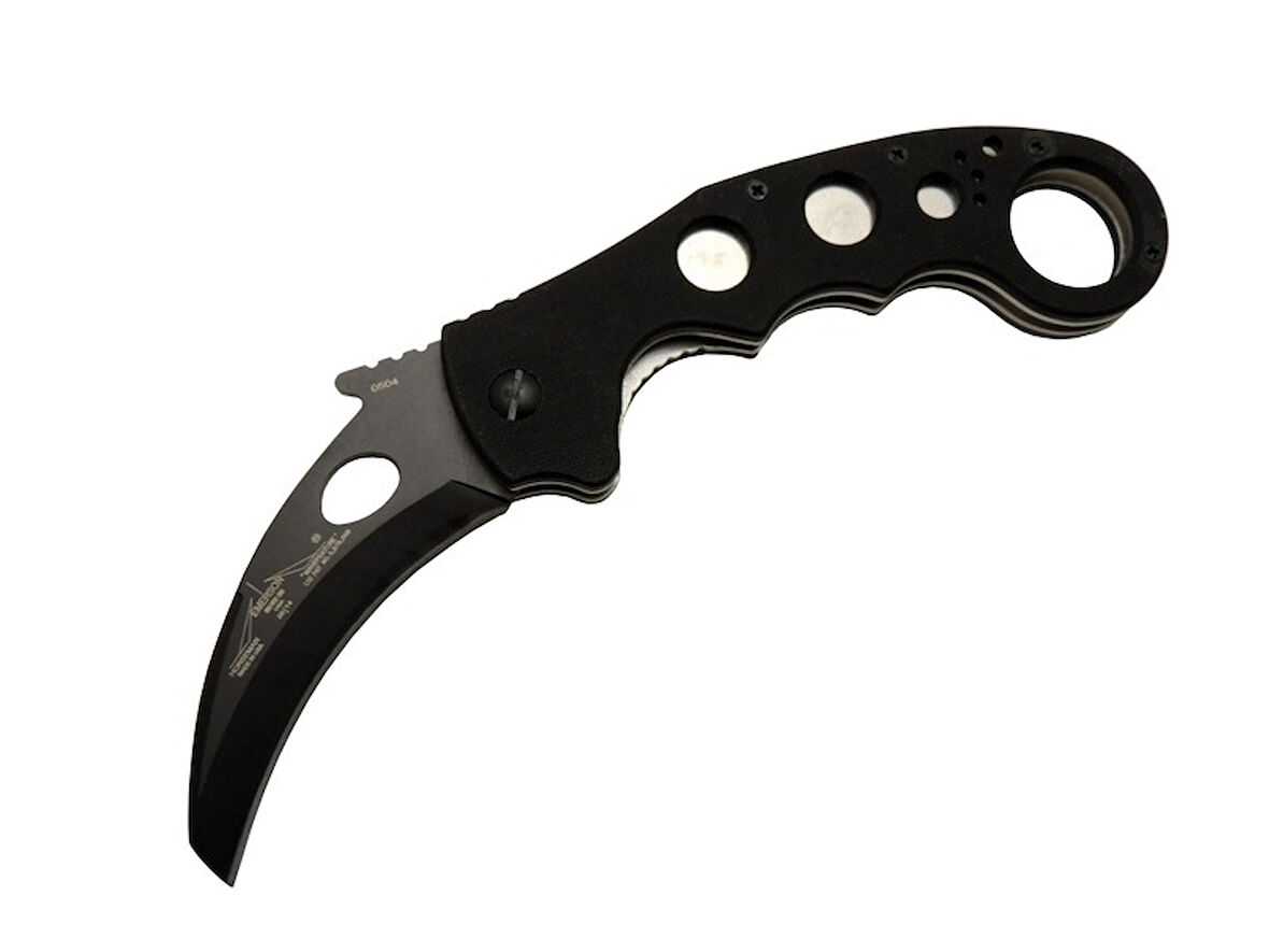 Kampçı için Kemerlikli Siyah Karambit Çakı 20CM