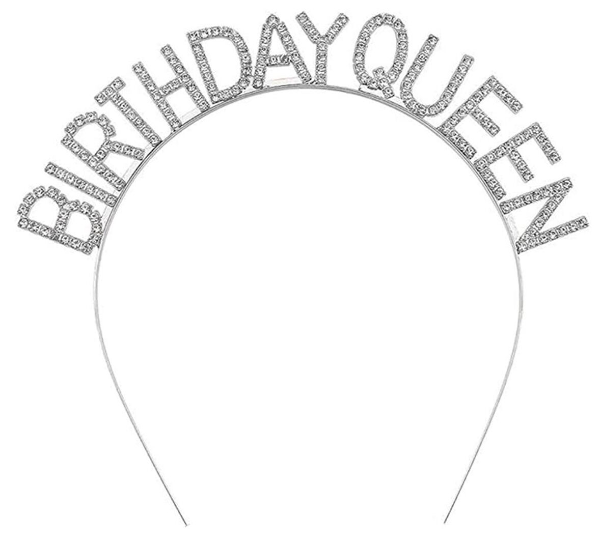 Eğlence Kostümü için Silver Kristal Parlak Birthday Queen Taç 16x17CM