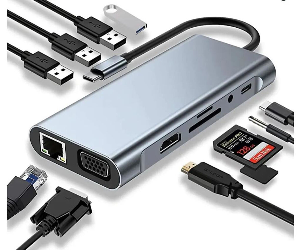 Telefonum için TypeC 11 Tarz Bağlantılı Hdtv Çoklaştırıcı Bağlantı Adaptörü