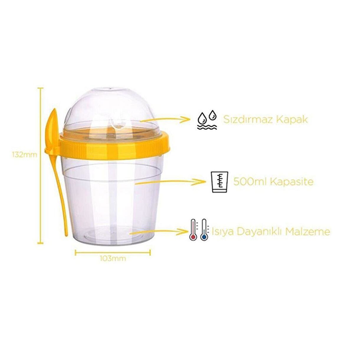 Bebek Mama Keyfi için Saklama Kabı 500ML