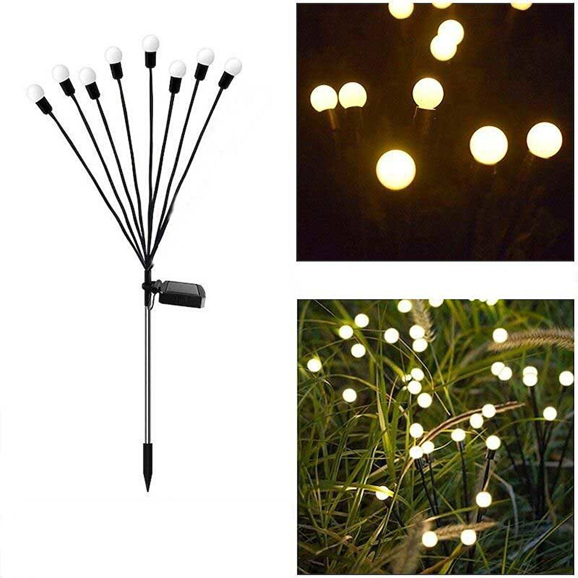 Bahçe Keyfi için Solar Şarjlı Gün Işıklı 8LED Çit Aydınlatma Lambası