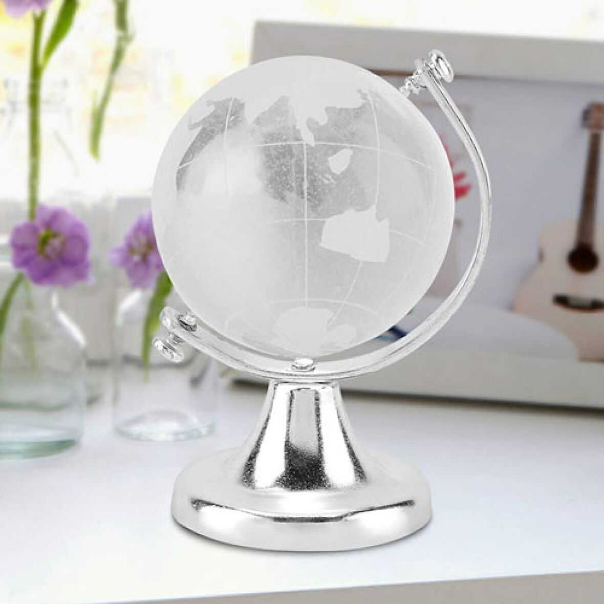 Büro Ev Dekoru için Hediyelik Mini Dünya Kristal Cam Küre