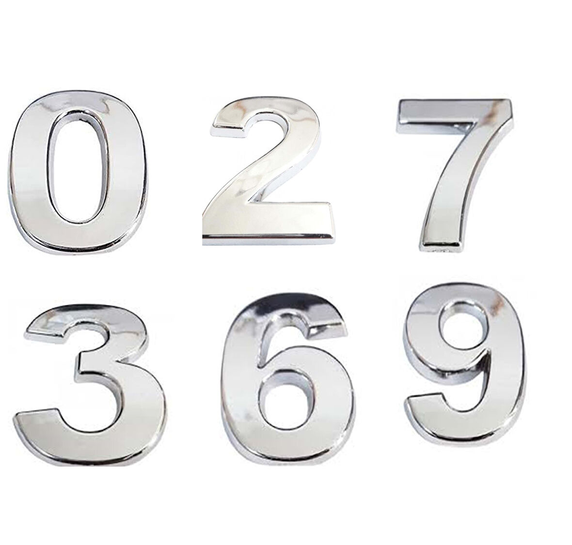 Büro Ev Dekoru için 2,5CM Krom Kaplı Plastik Kapı Numarası