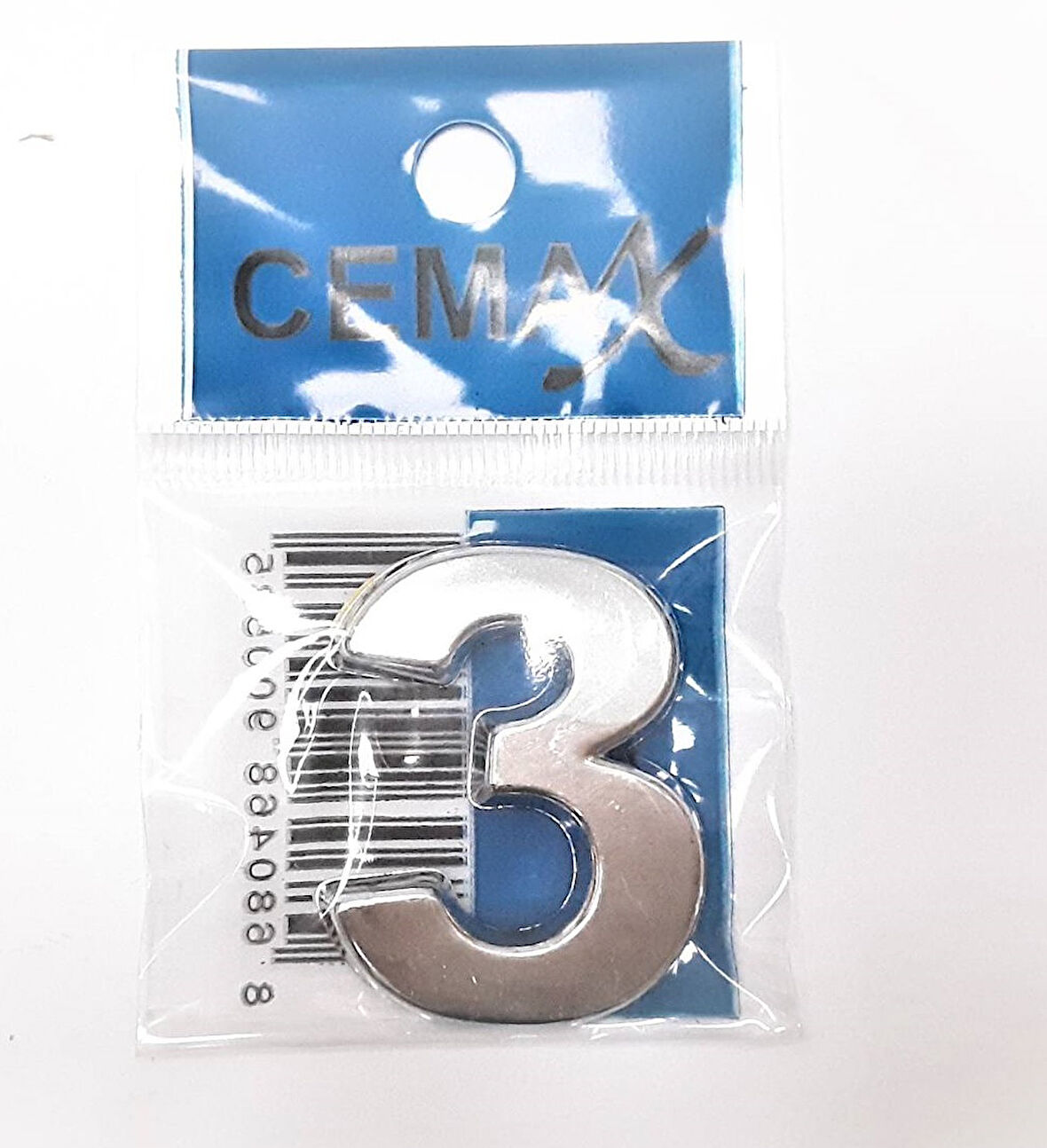 Büro Ev Dekoru için 4CM Krom Kaplı Plastik 3 No Kapı Numarası