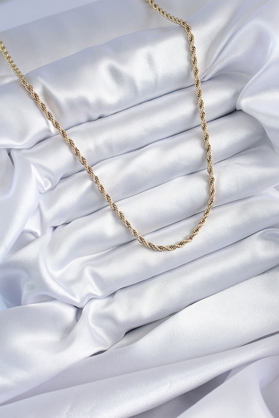 Zarif Kadın için Golden Çelik 60CM Burgu Kolye