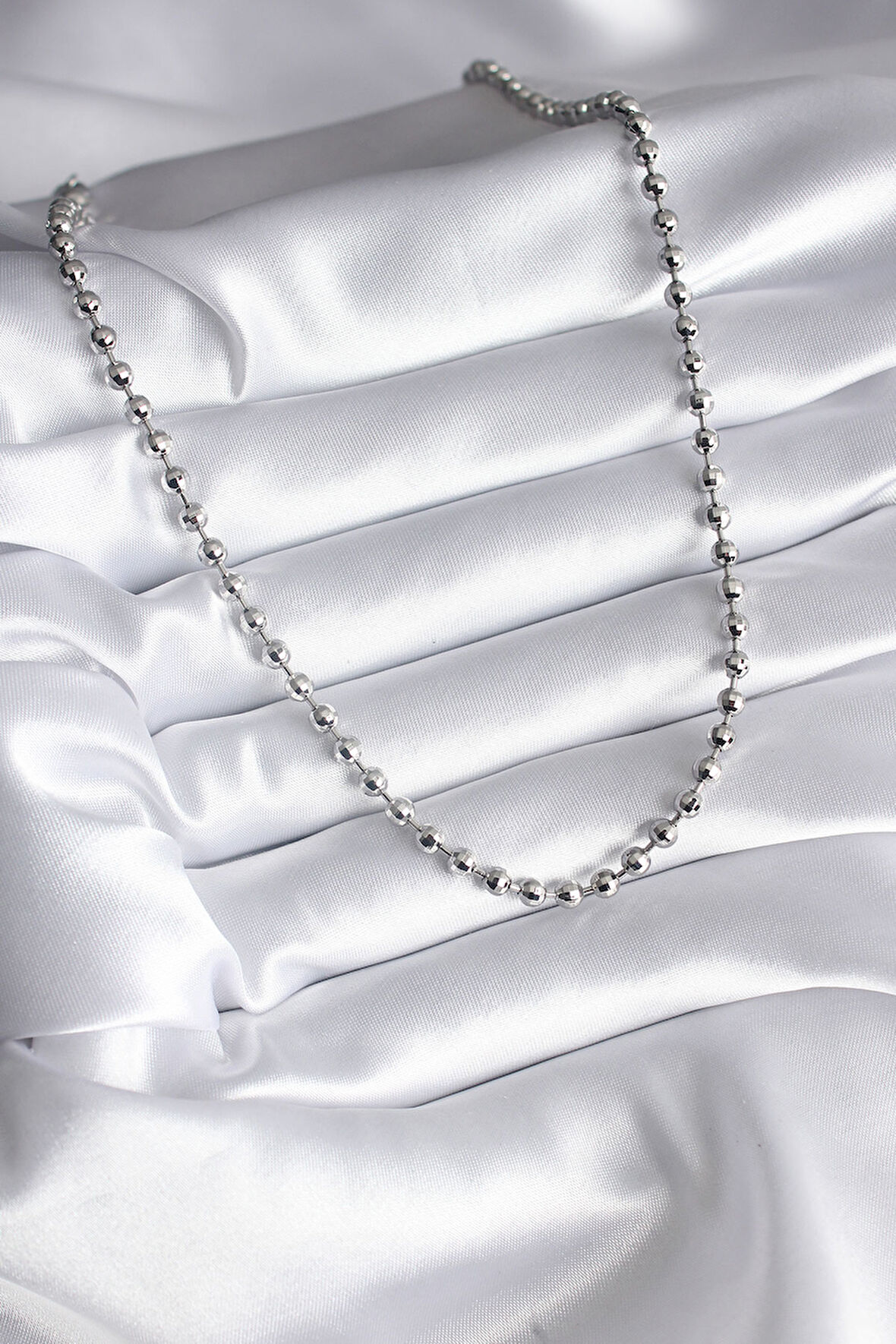 Zarif Kadın için Silver Pirinç Topçuk Kolye