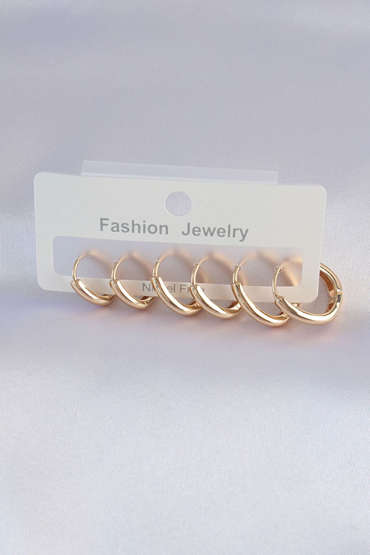 Zarif Kadın için Golden Pirinç Oval Küpe Seti