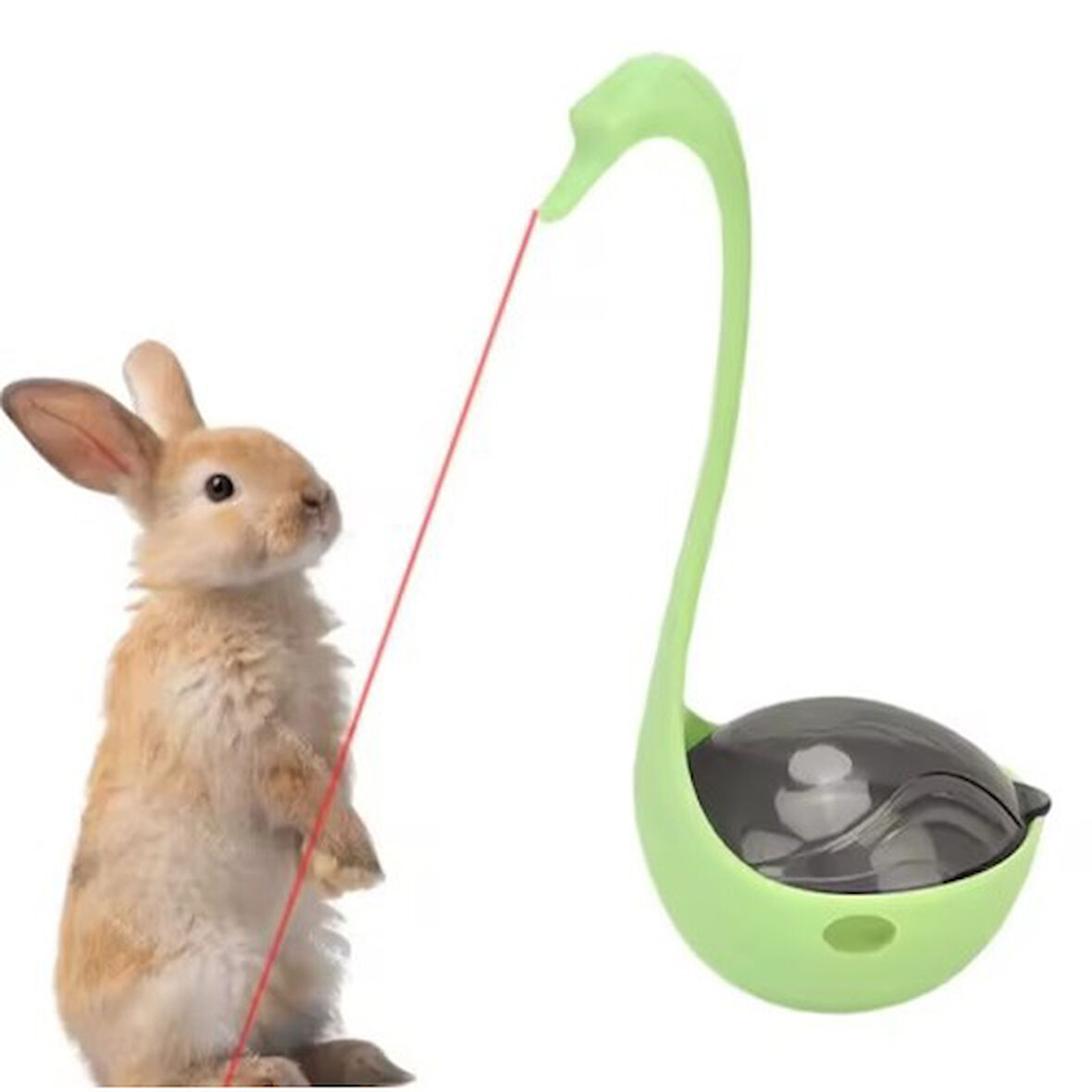 Büro Ev Evcil Hayvanı için Kuğu Motif Lazerli Işıklı Kedi Oyuncağı