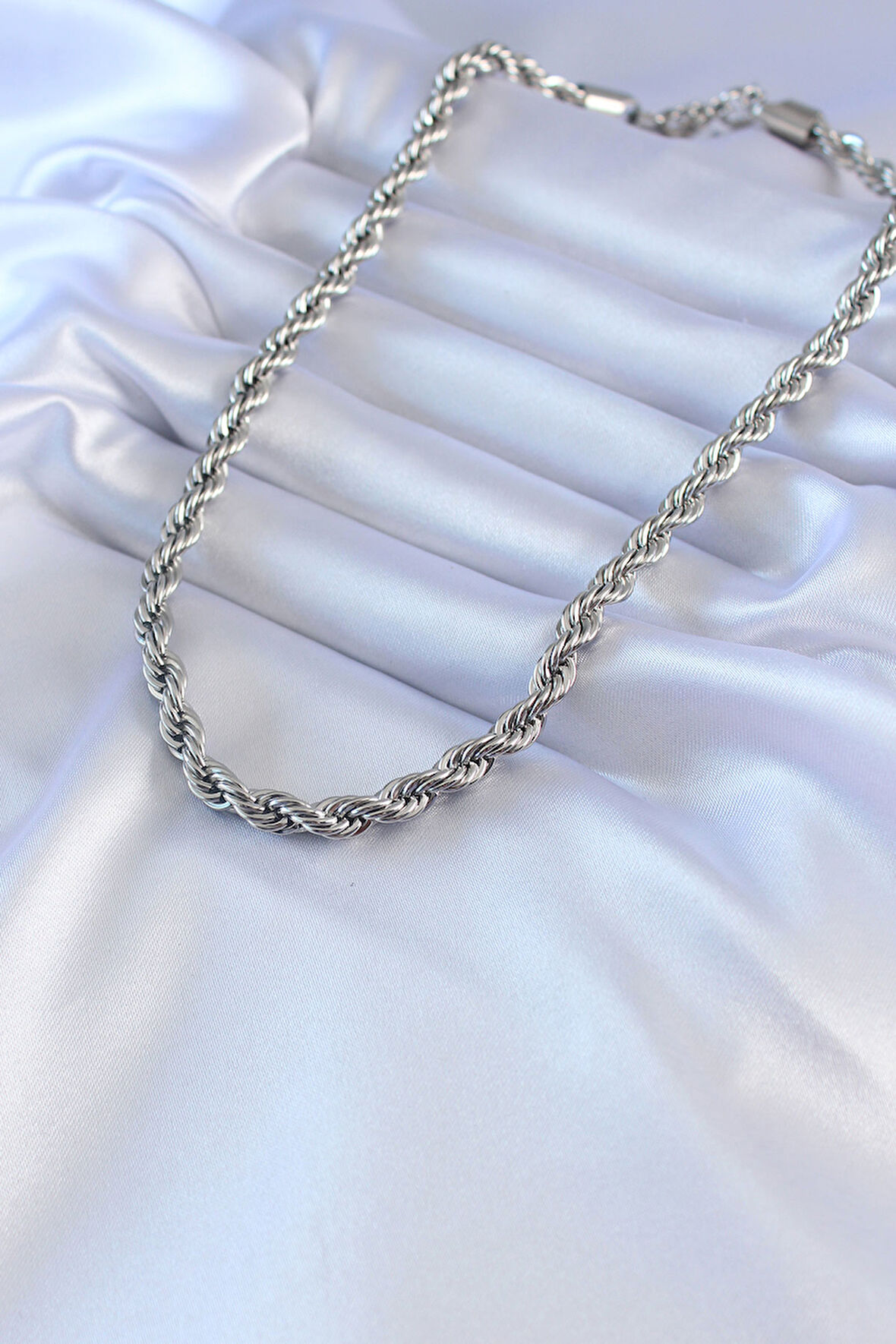 Zarif Kadın için Silver Çelik 45CM Burgu Stil Kolye