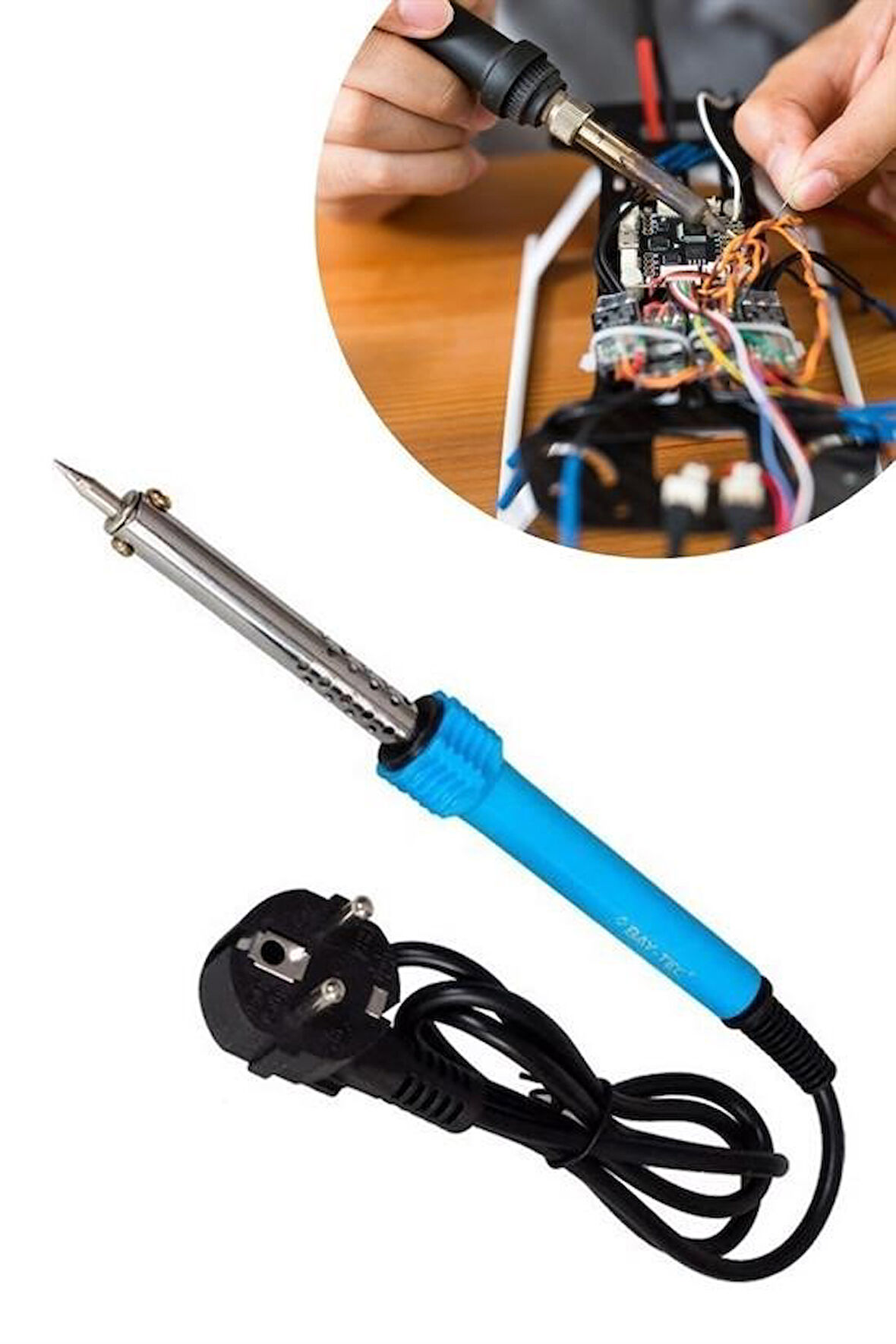 Büro Ev Hobi İş Atölyesi için 40W Plastik Sap Elektrikli Döner Başlı Havya Kalemi
