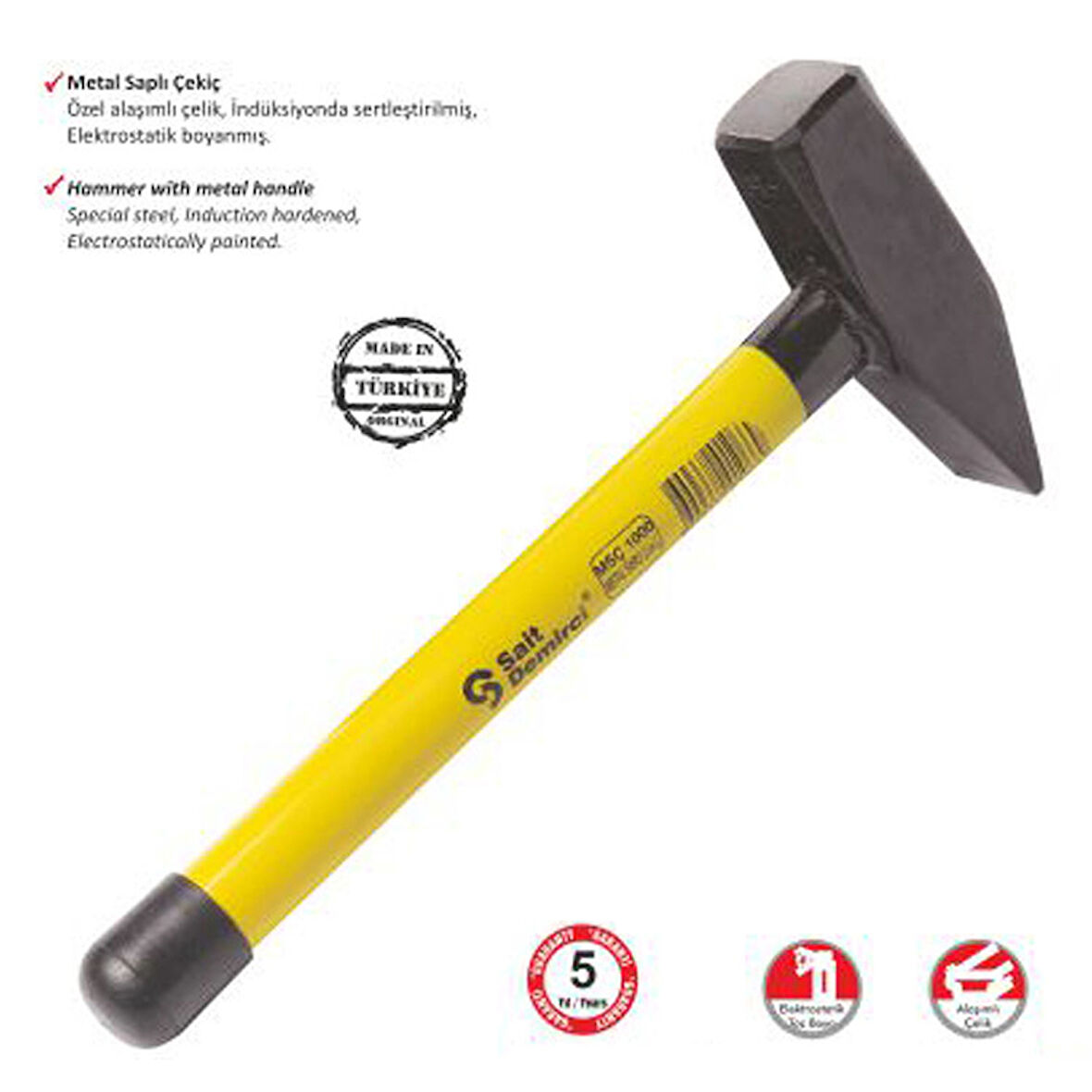 Büro Ev Hobi Takım Çantası için 1KG Metal Saplı Çekiç